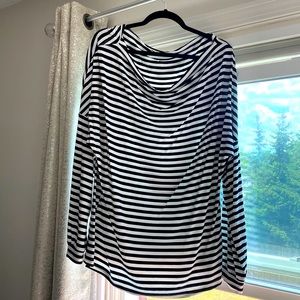 Long sleeve drape neck shirt